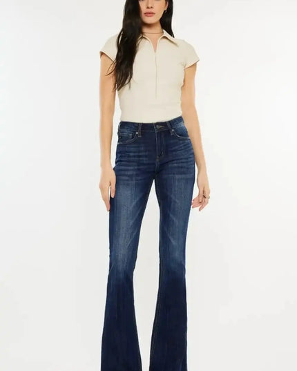Kancan Full Size Mid Rise Slim Flare Jeans - Sleekdenim.com