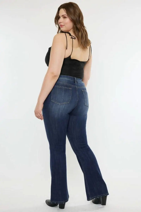 Kancan Full Size Mid Rise Slim Flare Jeans - Sleekdenim.com