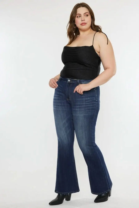 Kancan Full Size Mid Rise Slim Flare Jeans - Sleekdenim.com