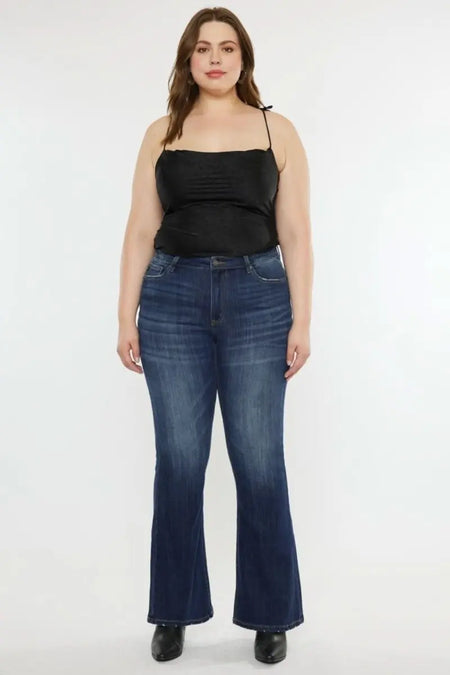 Kancan Full Size Mid Rise Slim Flare Jeans - Sleekdenim.com