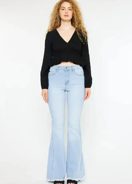 Kancan High Rise Curvy Flare Jeans - Sleekdenim.com