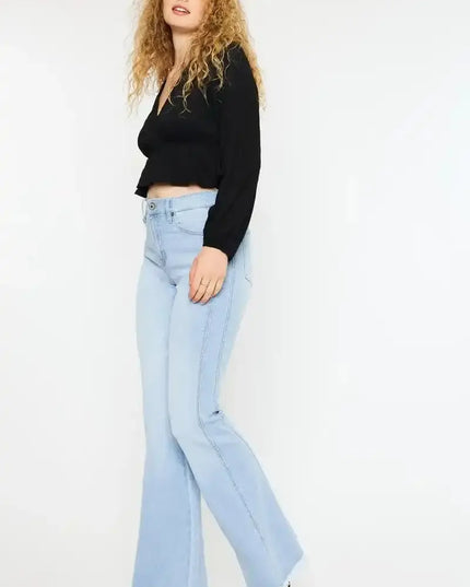 Kancan High Rise Curvy Flare Jeans - Sleekdenim.com