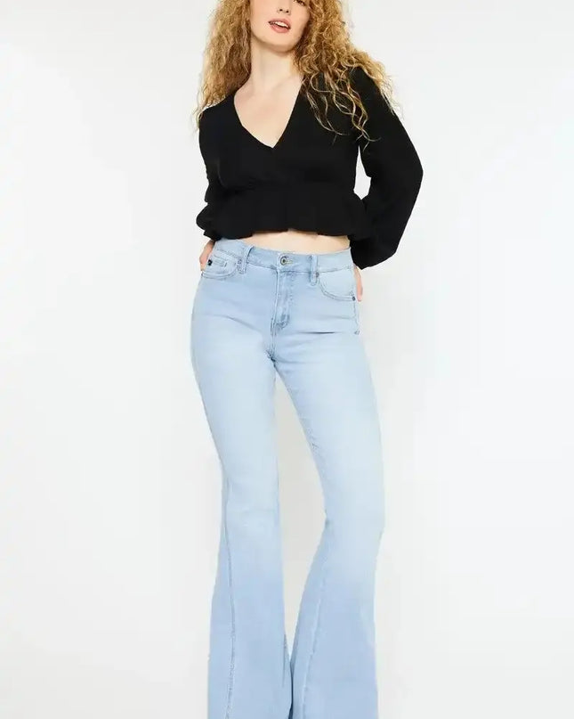Kancan High Rise Curvy Flare Jeans - Sleekdenim.com