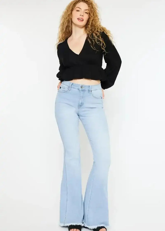 Kancan High Rise Curvy Flare Jeans - Sleekdenim.com