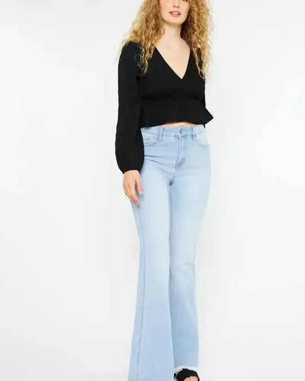 Kancan High Rise Curvy Flare Jeans - Sleekdenim.com