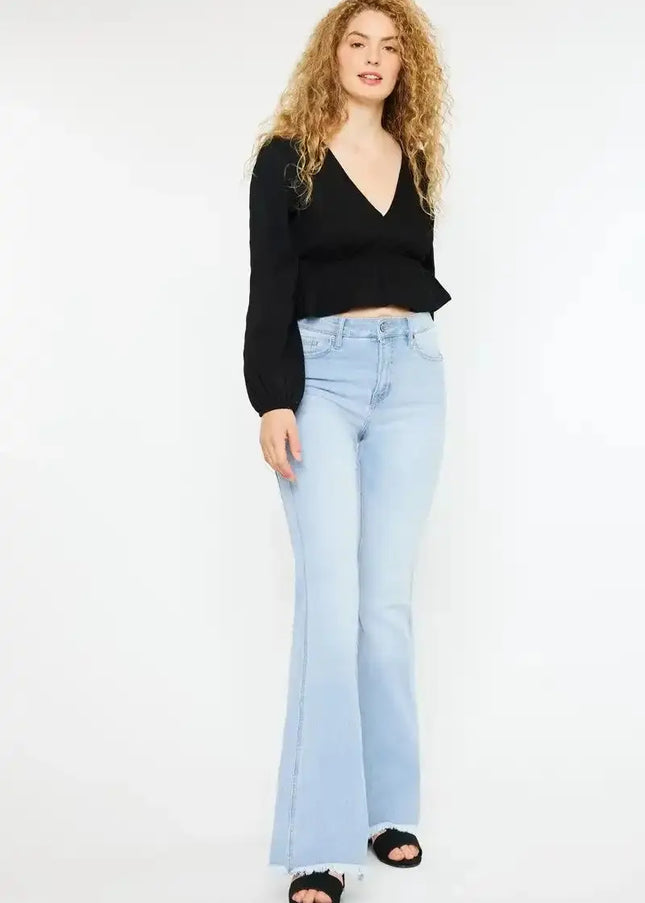 Kancan High Rise Curvy Flare Jeans - Sleekdenim.com