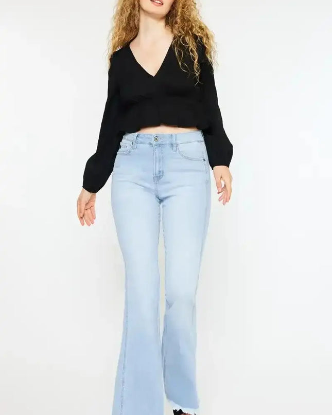 Kancan High Rise Curvy Flare Jeans - Sleekdenim.com