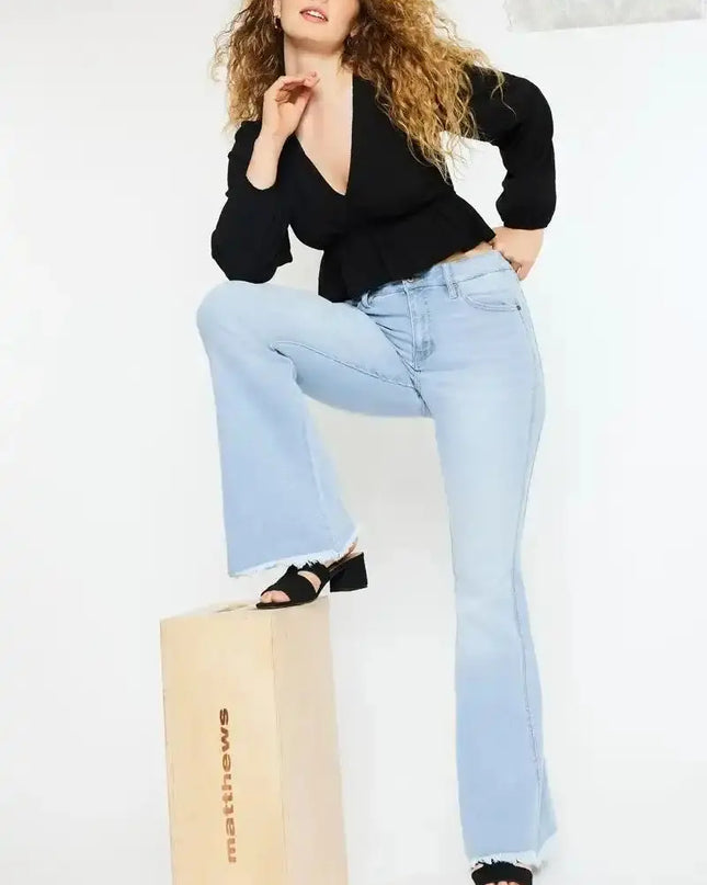 Kancan High Rise Curvy Flare Jeans - Sleekdenim.com