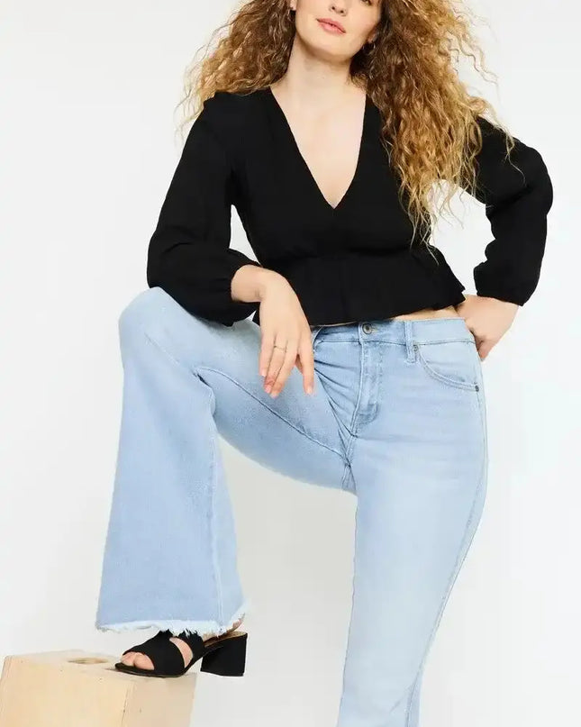 Kancan High Rise Curvy Flare Jeans - Sleekdenim.com