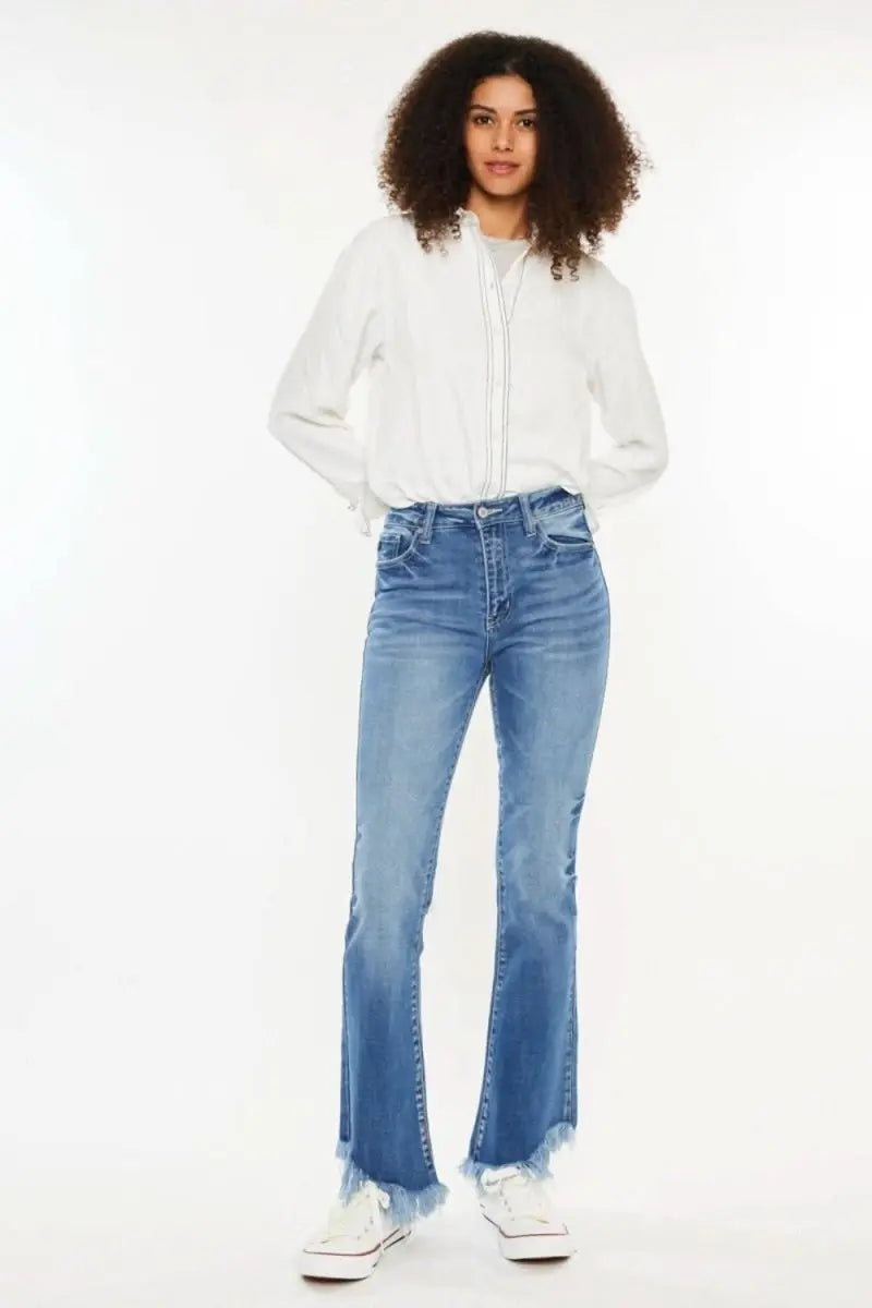 Kancan High Rise Frayed Hem Jeans - Sleekdenim.com