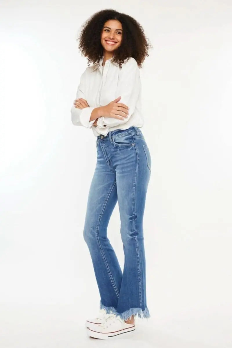 Kancan High Rise Frayed Hem Jeans - Sleekdenim.com