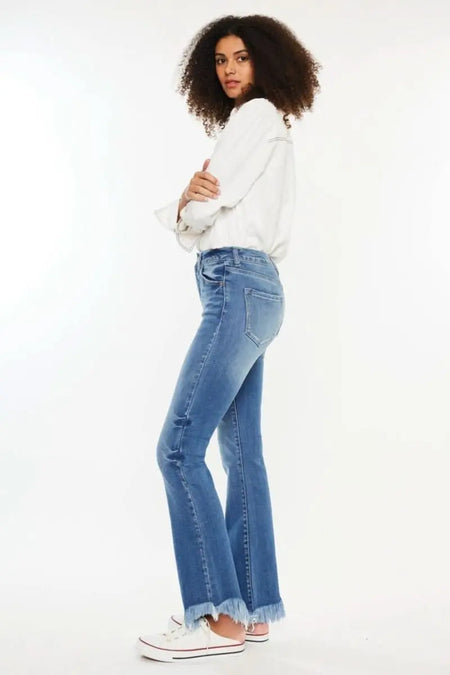 Kancan High Rise Frayed Hem Jeans - Sleekdenim.com