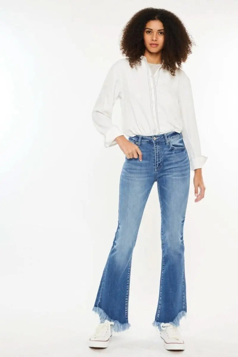 Kancan High Rise Frayed Hem Jeans - Sleekdenim.com