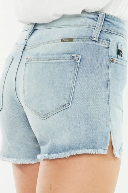 Kancan High Rise Side Slit Denim Shorts - Sleekdenim.com