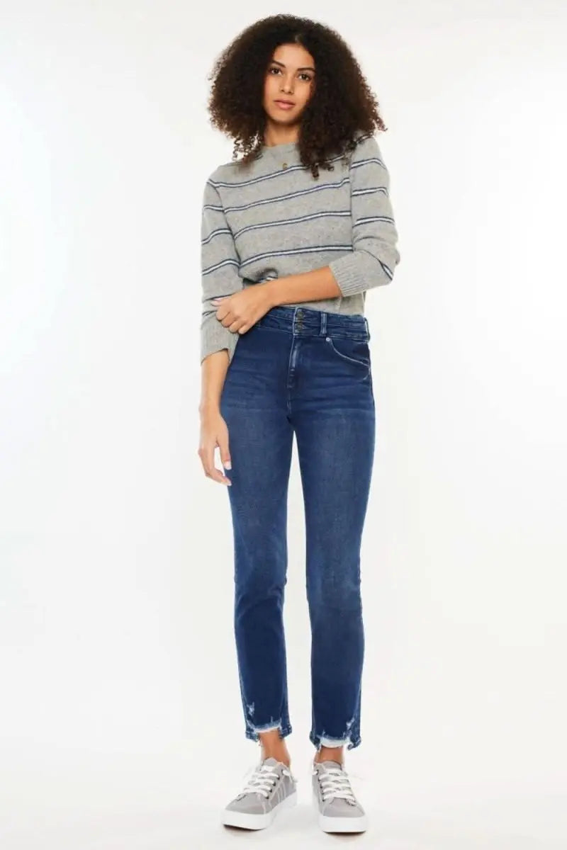 Kancan High Rise Slim Straight Jeans - Sleekdenim.com