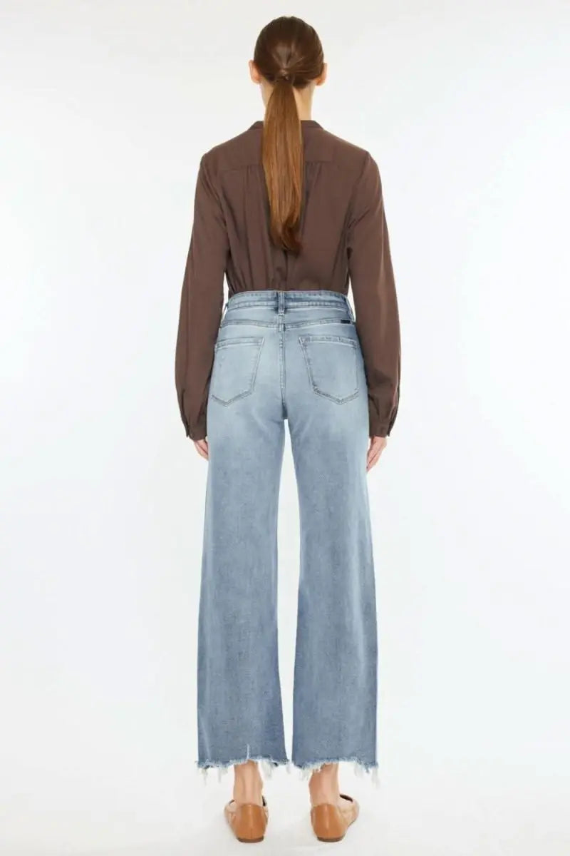 Kancan High Rise Slim Wide Leg Jeans - Sleekdenim.com