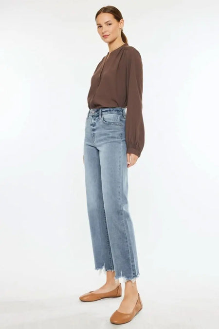 Kancan High Rise Slim Wide Leg Jeans - Sleekdenim.com