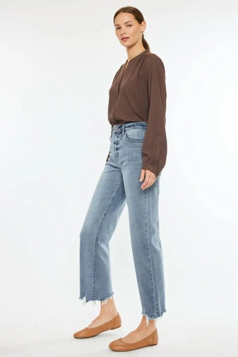 Kancan High Rise Slim Wide Leg Jeans - Sleekdenim.com