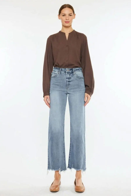 Kancan High Rise Slim Wide Leg Jeans - Sleekdenim.com