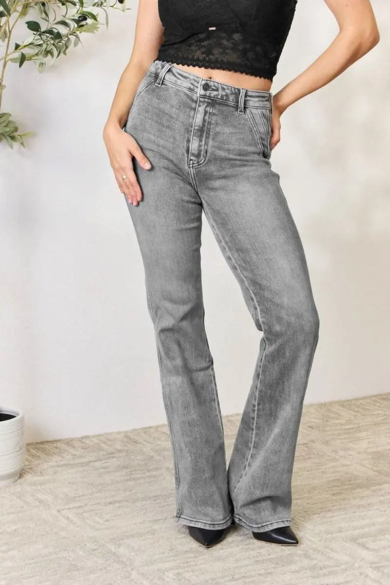 Kancan High Waist Slim Flare Jeans - Sleekdenim.com