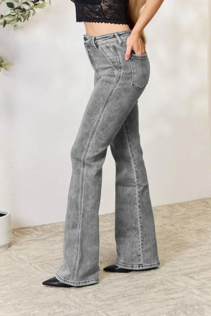 Kancan High Waist Slim Flare Jeans - Sleekdenim.com