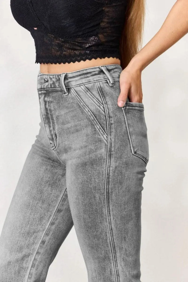 Kancan High Waist Slim Flare Jeans - Sleekdenim.com