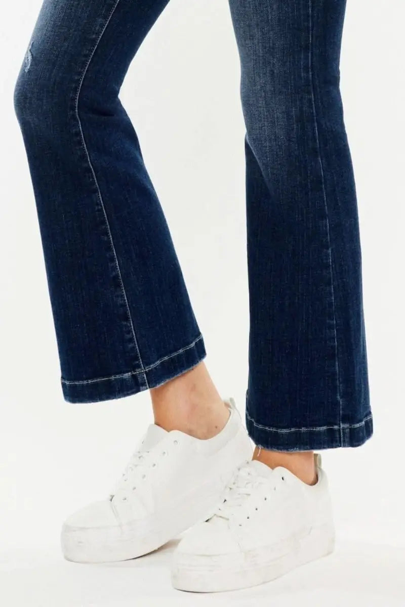 Kancan Mid Rise Button Fly Flare Jeans - Sleekdenim.com