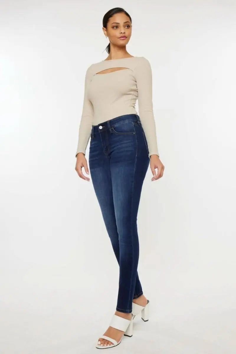 Kancan Mid Rise Gradient Skinny Jeans - Sleekdenim.com