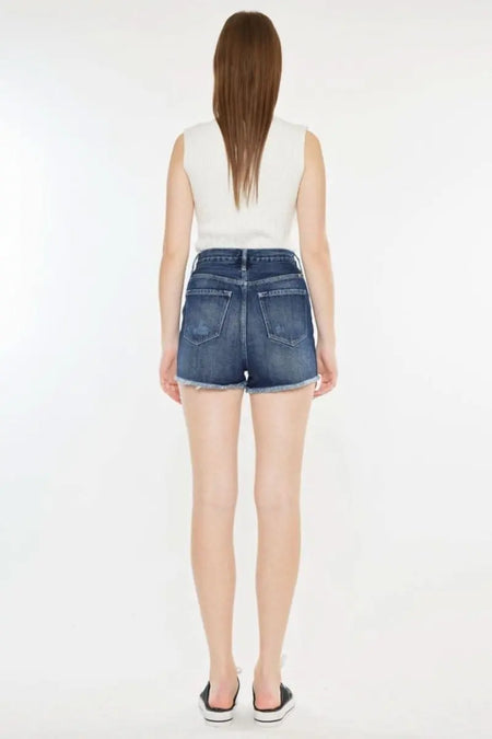 Kancan Raw Hem Button Fly Denim Shorts - Sleekdenim.com