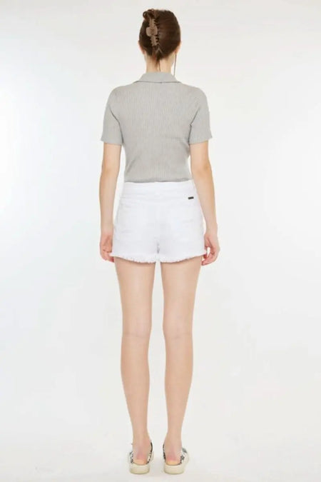 Kancan Raw Hem Distressed Denim Shorts - Sleekdenim.com