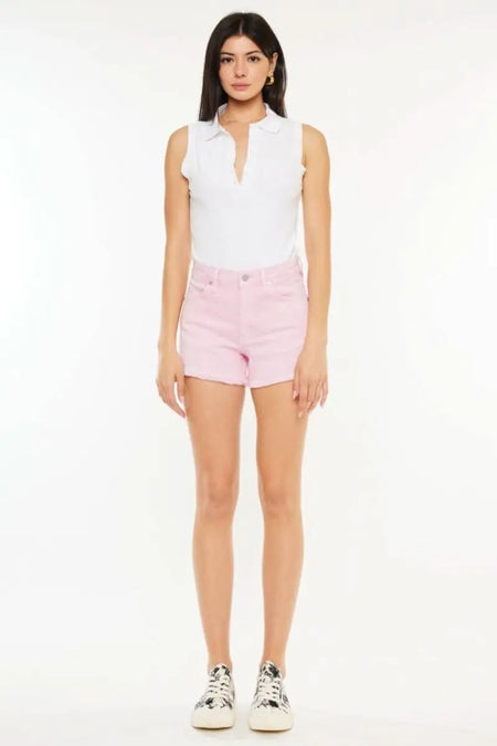 Kancan Raw Hem High Waist Denim Shorts - Sleekdenim.com