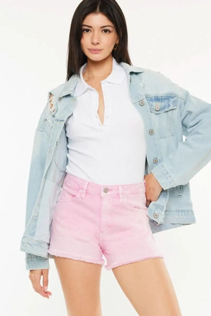 Kancan Raw Hem High Waist Denim Shorts - Sleekdenim.com