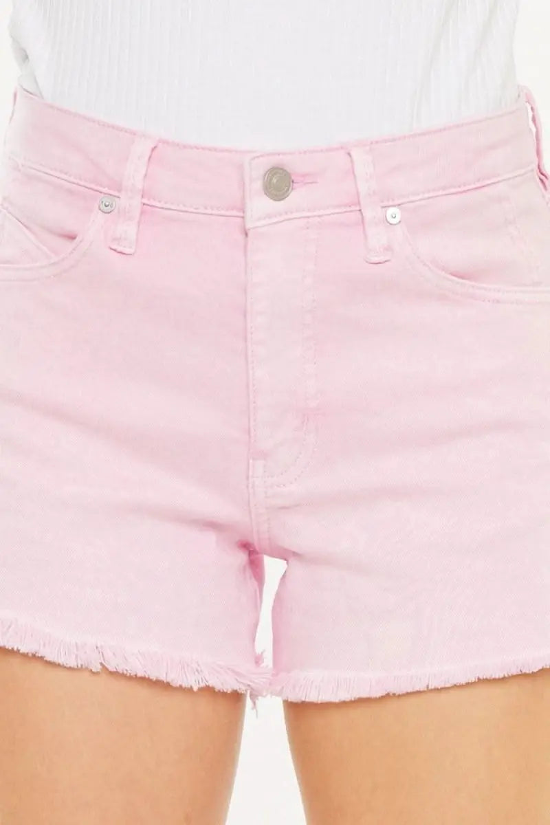 Kancan Raw Hem High Waist Denim Shorts - Sleekdenim.com