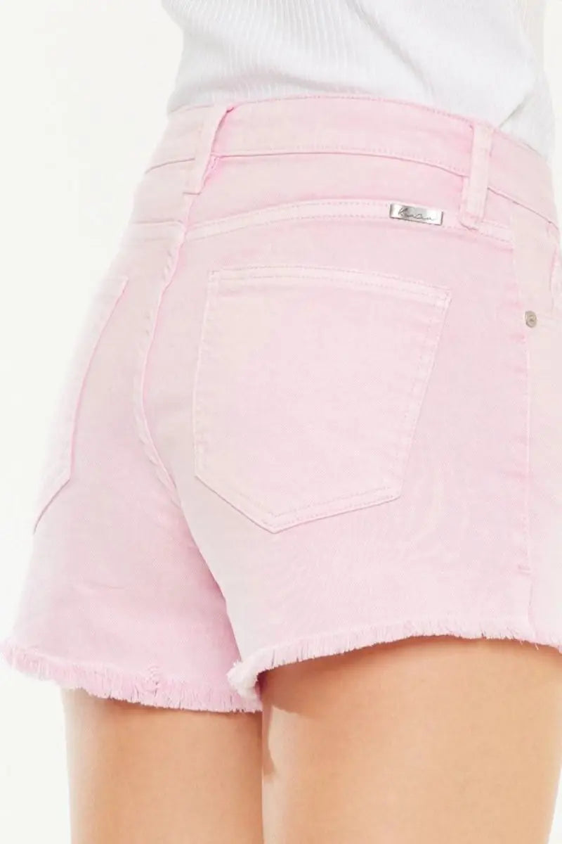 Kancan Raw Hem High Waist Denim Shorts - Sleekdenim.com