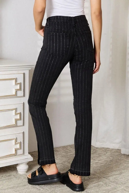 Kancan Striped Pants with Pockets - Sleekdenim.com