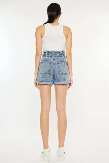 Kancan Ultra High Rise Paperbag Denim Shorts - Sleekdenim.com