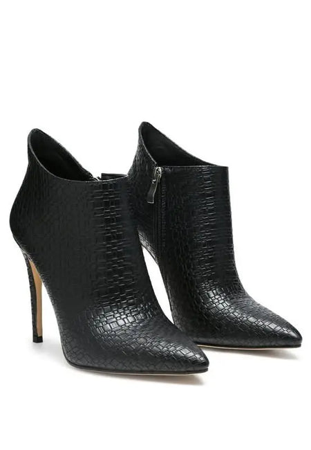 Lolita Woven Texture Stiletto Boot - Sleekdenim.com