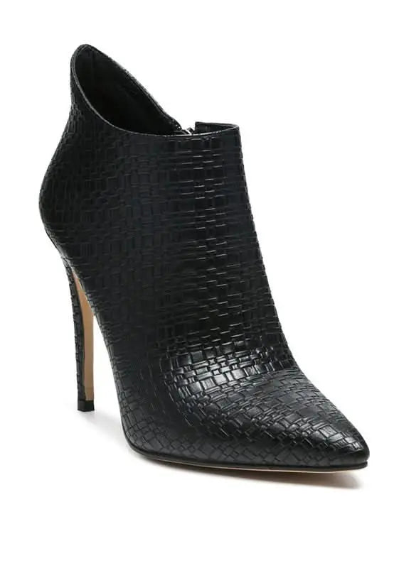 Lolita Woven Texture Stiletto Boot - Sleekdenim.com