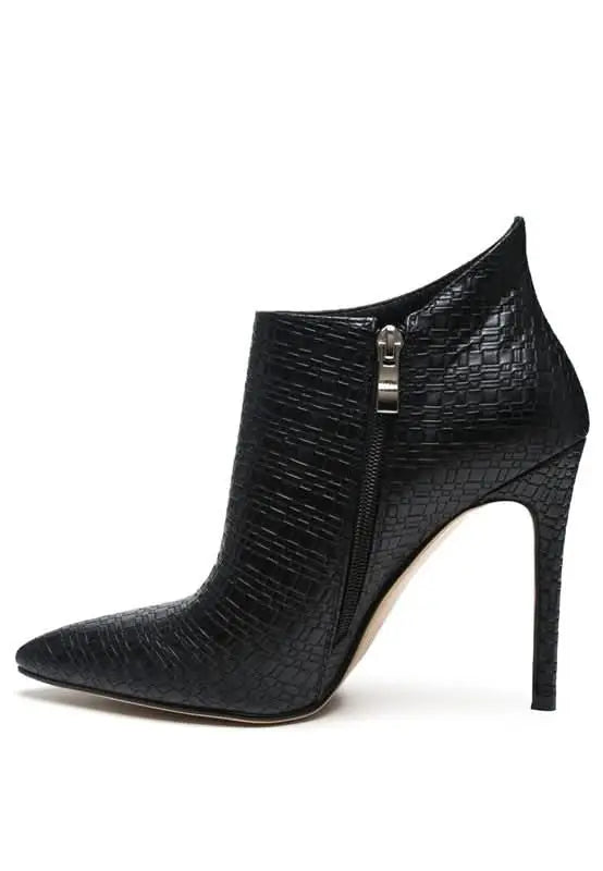 Lolita Woven Texture Stiletto Boot - Sleekdenim.com