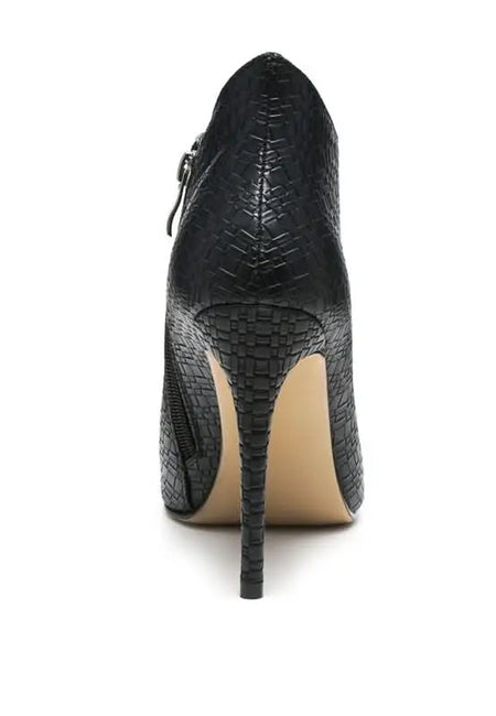 Lolita Woven Texture Stiletto Boot - Sleekdenim.com