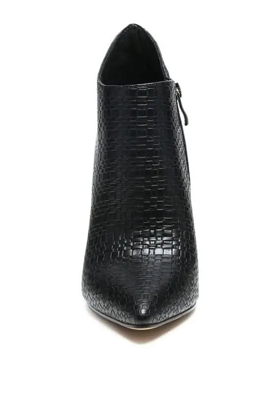 Lolita Woven Texture Stiletto Boot - Sleekdenim.com