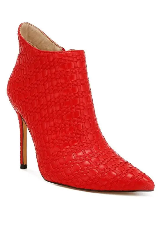 Lolita Woven Texture Stiletto Boot - Sleekdenim.com