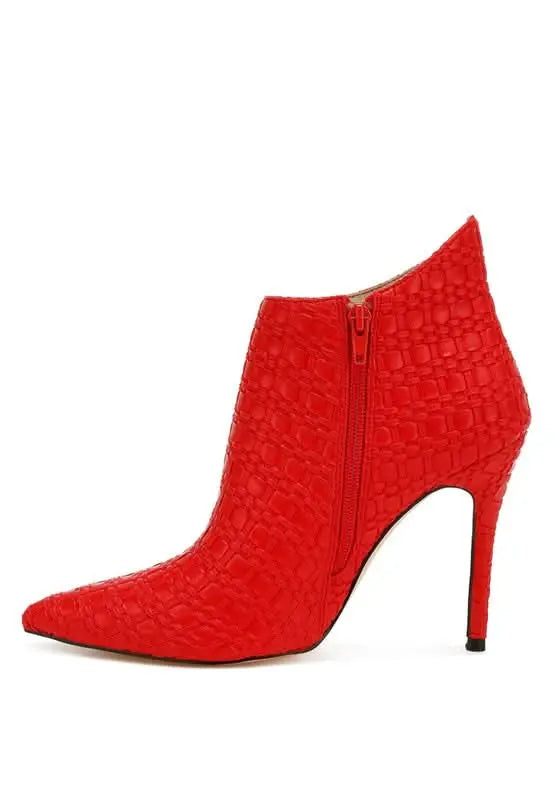 Lolita Woven Texture Stiletto Boot - Sleekdenim.com