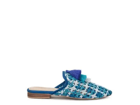 London Rag MARIANA WOVEN FLAT MULES WITH TASSELS - Sleekdenim.com