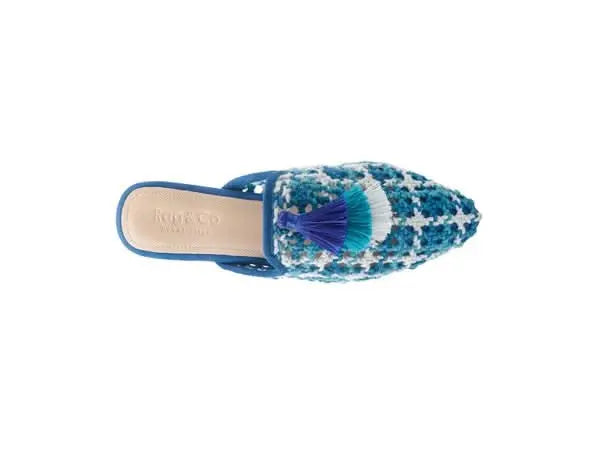 London Rag MARIANA WOVEN FLAT MULES WITH TASSELS - Sleekdenim.com