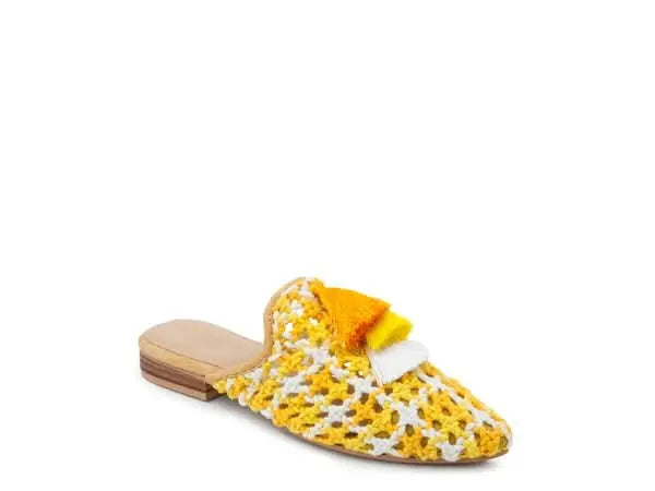 London Rag MARIANA WOVEN FLAT MULES WITH TASSELS - Sleekdenim.com