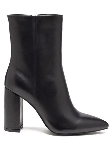 MARGEN ANKLE - HIGH POINTED TOE BLOCK HEELED BOOT - Sleekdenim.com