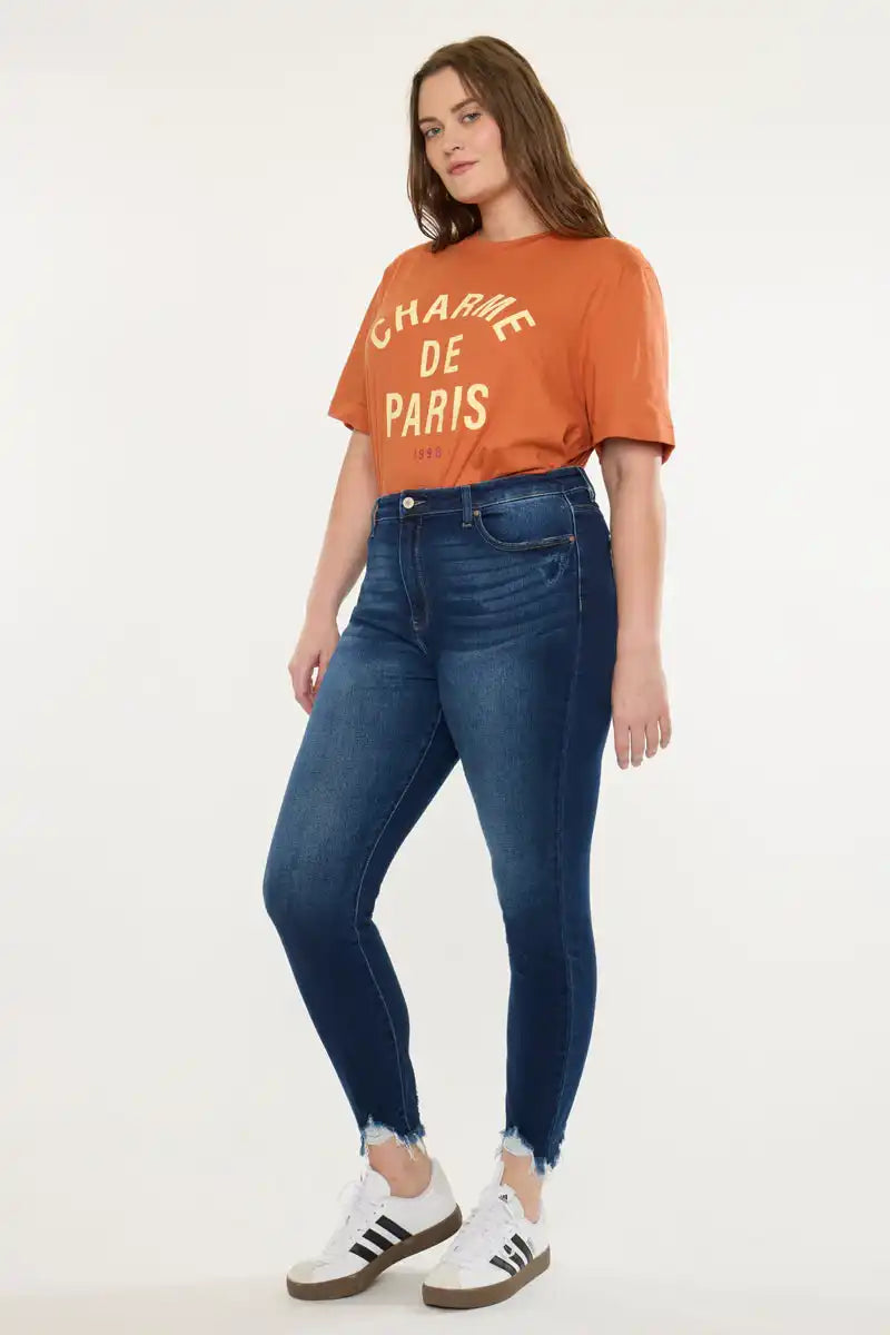 Kancan "Lucero" High Rise Ankle Skinny Jeans (Plus Size) - Sleekdenim.com
