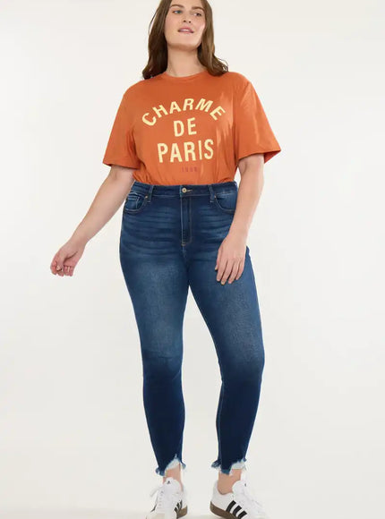 Kancan "Lucero" High Rise Ankle Skinny Jeans (Plus Size) - Sleekdenim.com