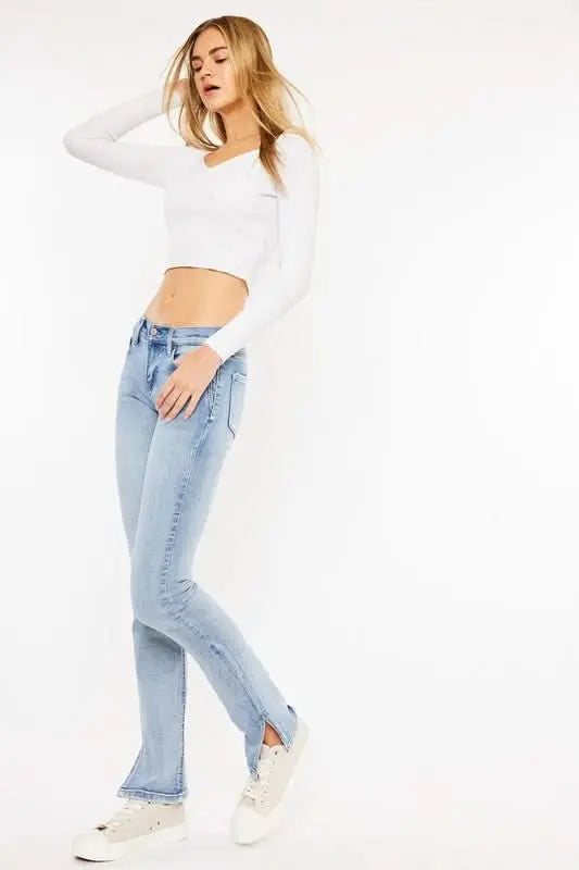 Mid Rise Y2K Bootcut Jeans - Sleekdenim.com